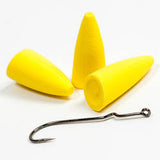 Soft SW Poppers With Hooks - Yellow, Size 2 (PPA4006)