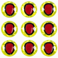 Oval Pupil Eyes – Chartreuse/Red