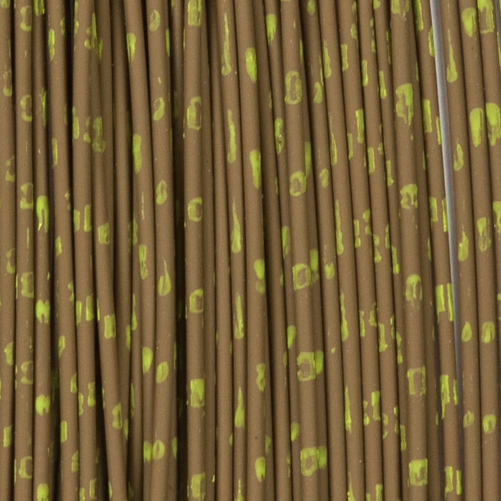 Barred Round Rubber - Medium, Brown/Chartreuse