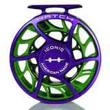 Hatch Iconic Fly Reel - Purple/Green Jokester, Frame View
