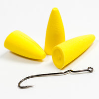 Soft Saltwater Poppers With Hooks - Yellow
