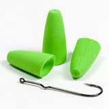 Soft SW Poppers /w Hooks - Chartreuse, Size 2 (PPA4173)
