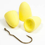 Soft TCS Poppers /w Hooks - Yellow, Size 8 (PPA7006)