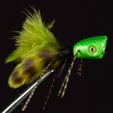 Double Barrel Bass Bug Popper - Green/Chartreuse