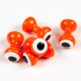 Double Pupil Lead Eyes - Fl Orange/White/Black